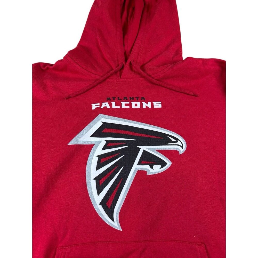 NEW Atlanta Falcons NFL Hoodie Majestic Red Sz Large Football Drawstring Hood